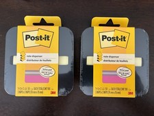 ( 2 ) POST-IT POP UP NOTE BLACK DISPENSERS & TWO 3"x3" NOTE PADS 50 SHEETS EACH