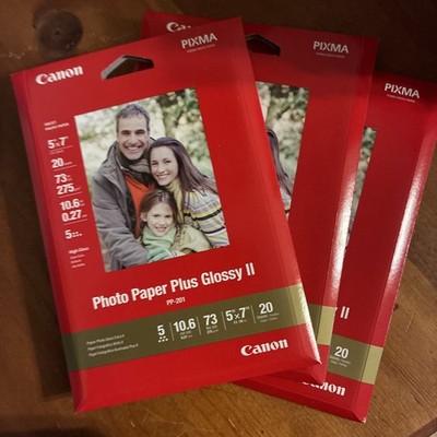 Canon PP-201 Photo Paper Plus Glossy II 5x7 inch - 20 Sheets - Brand New Lot 3