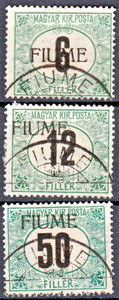 ✔️ FIUME 1918 6f - 50f Segnatasse C1, C2, C3c używana RZADKA PARTIA!! CV 2.660€ MARTINAS