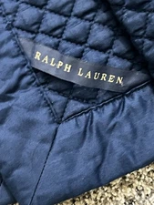 Ralph Lauren Home KING Quilted Coverlet NAVY Blue Argyle Diamond Sateen Blanket