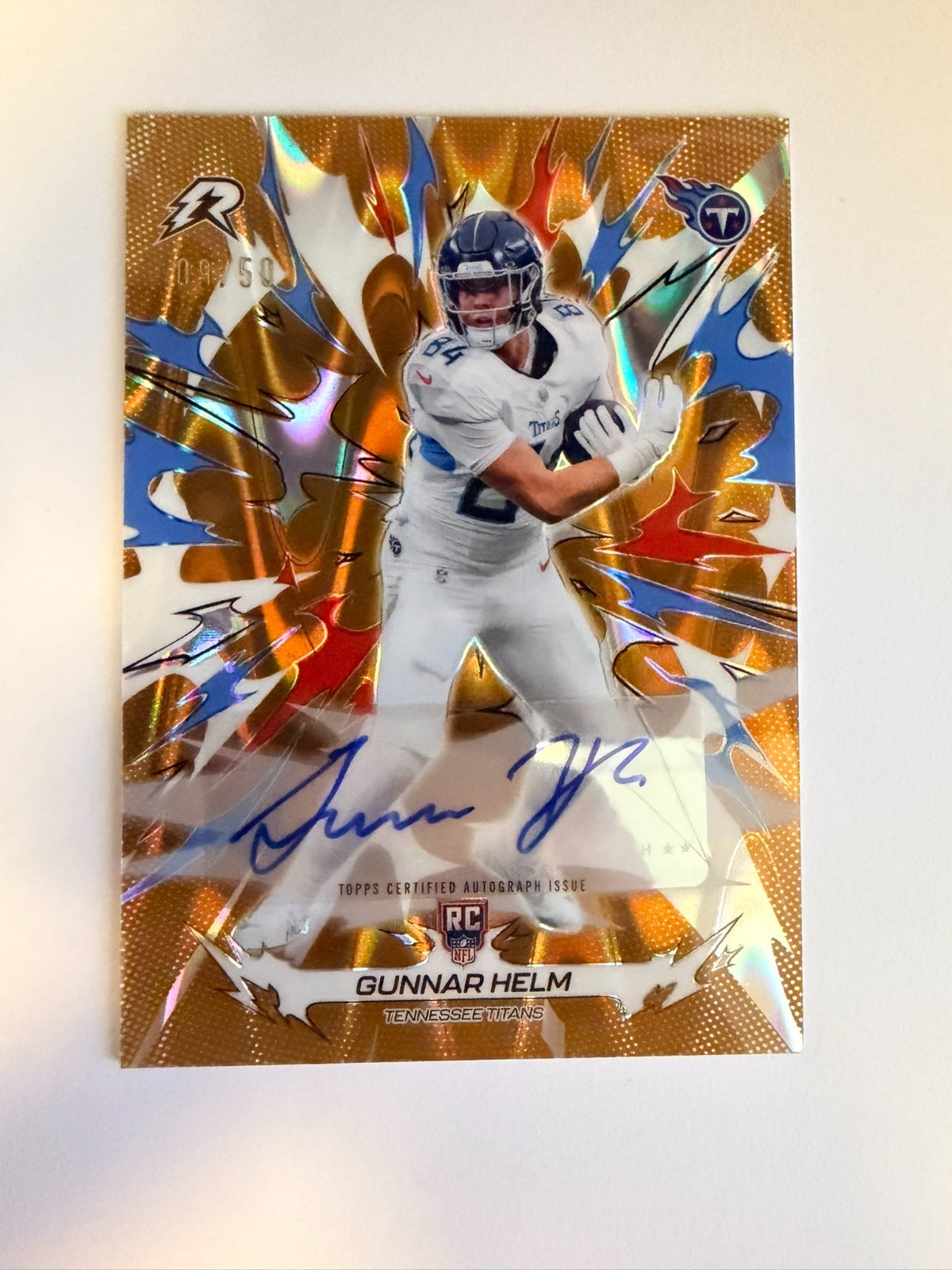 Gunnar Helm Topps Chrome Rookies Autograph #GH Gold Refractor