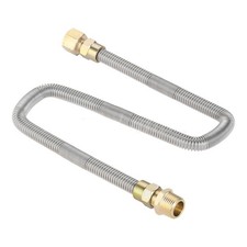24" Stainless Steel Flexible Pipe 2Pc Connector For Gas Grill Fire Pit Fireplace
