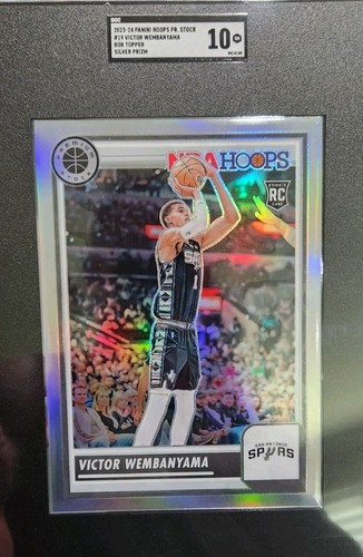Victor Wembanyama 2023/24 cerchi argento premium Prizm scatola topper SGC 10 GEM POP 1 - Foto 2 di 8