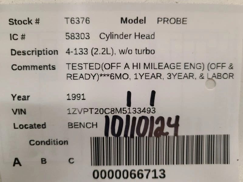 Cylinder Head Without Turbo Fits 88-92 MAZDA 626 1981000 - Image 3 of 3