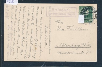 8258) Landpost Ra2 Steinheidel über Schwarzenberg (Erzgeb.), Foto-AK 1936