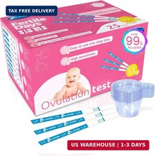 HEAL-CHECK 25 Count Ovulation Test Strips with Cups, Bulk Ovulation Test Strips