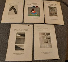 Bundle Of 5 Vintage Crafting Leaflets, Needlecraft, Weaving And More