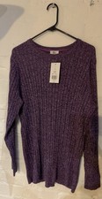 BP Women s Plus 1X Purple Ribbed Knit Cotton ...