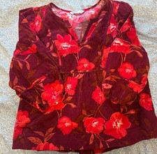 Sonoma Goods For Life Womens 1X Red Floral Co...