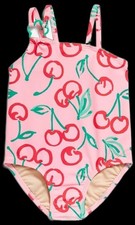 Old Navy Cherries Toddler 3T 1-Piece Swimsuit Cherry Pink w/ Shoulder  Ring NWT