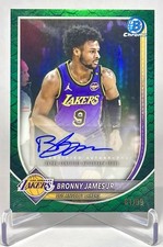 2025 Bowman Chrome Bronny James Jr. #BCA-BR Green Reptilian Auto /99 Lakers🔥🔥
