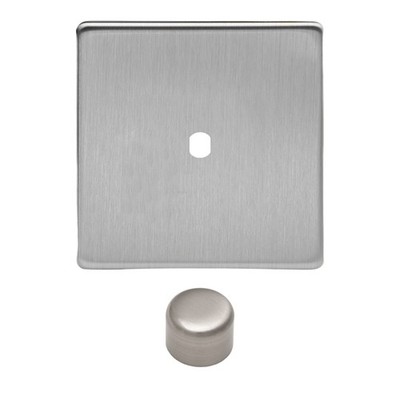 Varilight WDS1S schraubenlos gebürsteter Stahl Matrix 1 Gang Dimmerplatte & Knopf