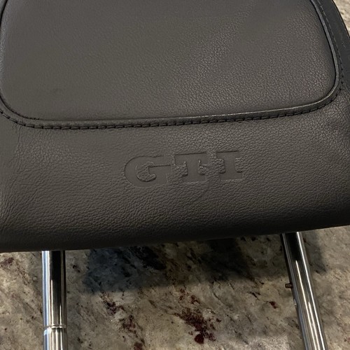 OEM VW GTI MK5 Black Leather Front Seat Driver Headrest w/ GTI Logo 2006–2009 - Picture 3 of 8