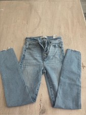 Abercrombie  Fitch Light Blue High Rise Super Skinny Button-Fly Ankle Jeans