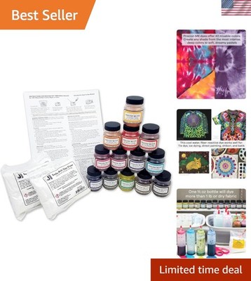 Vibrant Procion MX Dye Set with 13 Colors & Fixer   For Stunning Fabric Art!