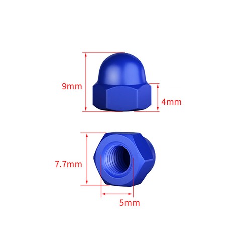 M3 M4 M5 M6-M20 Dome Nuts Colorful Nylon Plastic Hex Dome Nuts Grade 66 DIN1587 - Picture 53 of 61