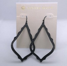 New Kendra Scott Sophee Drop Earrings in Black Gunmetal