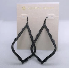 New Kendra Scott Sophee Drop Earrings in Black Gunmetal