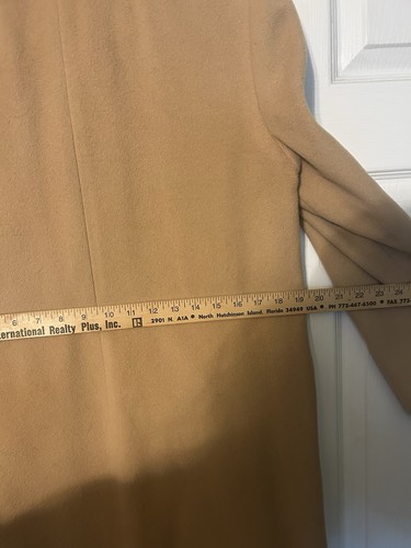 Vintage Images Kaschmir Top Mantel Damen Größe 12 hellbraun Knöpfe schwerer Trenchcoat - Bild 5 von 6