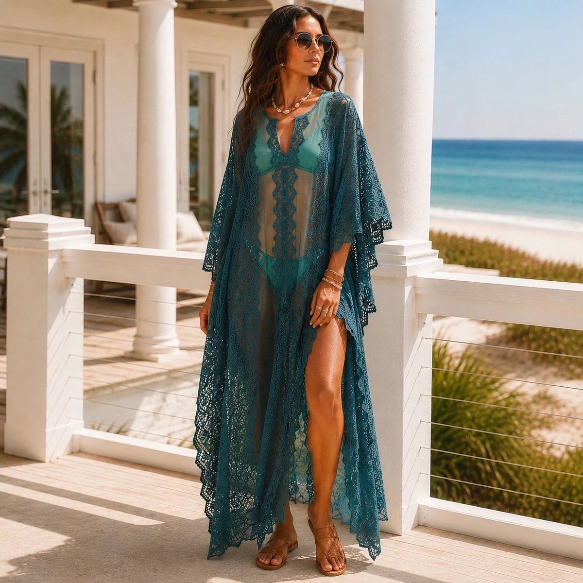 ebay beach dresses Kaftan for Women for sale Color:Black Hot Pink Elegant Printed Shawl Dress size-waist-30-inseam-31-33 lightweight and fashionable Features Summer dresses