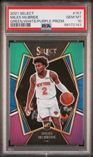 2021 PANINI SELECT GREEN/WHITE/PURPLE PRIZM #157 MILES MCBRIDE PSA 10