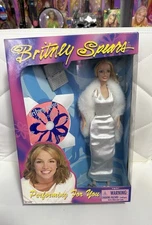 Britney Spears Preforming For You Doll White Grammy Dress Rare