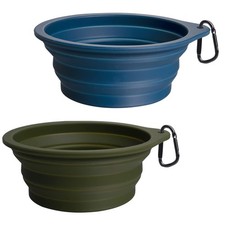 2-Pack Large Silicone Collapsible Dog Bowls, 34oz/1000ml BPA Free Portable Fo...