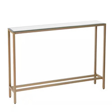 Rakin 36 In. Gold Standard Rectangle Mirrored Console Table