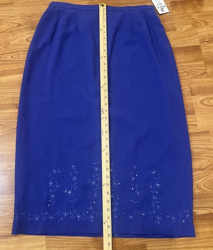 Koret Dress Suit Set Sz 16 Blue 2 Pc Skirt Jacket Embellished Church Career NWT - Picture 18 of 19