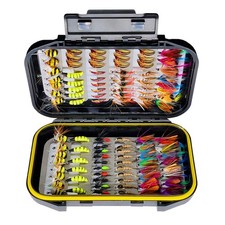 Fly Fishing Flies Kit, 100 Pcs Artificial Fly Fishing Lures with Dry...
