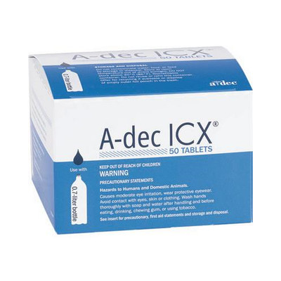 A-dec 90.1064.00 ICX Dental Water Treatment Tablets 0.7 Liter 50/Bx