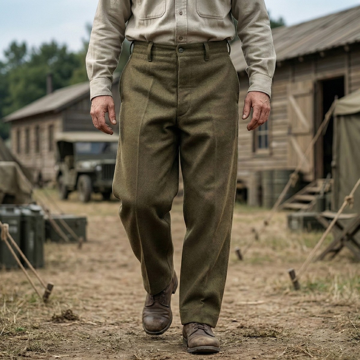 Army Wool Trouser Original French Military Uniform Dress Pants