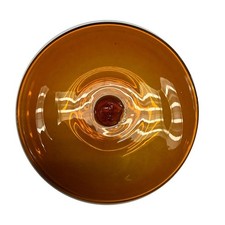 10 PACK- Hand Spun Glass Rondel for stained glass 4 inch Amber Glass