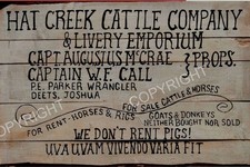 Lonesome Dove Hat Creek cattle Co. Metal Tin Sign 8 x 12 Vintage Retro Look