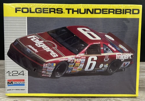 1990 Monogram #6 Folgers Thunderbird 1:24 Model Mark Martin, Factory Sealed Kit!