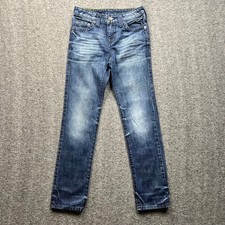 True Religion Geno Jeans Boys Size 10 Blue Single End Straight Leg Denim