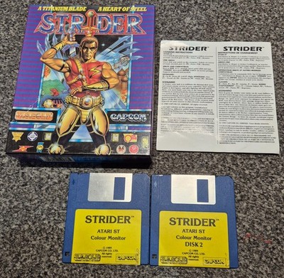 Strider (1989) - Atari ST - inkl. Handbuch - 2 Disks - Original Release