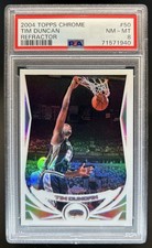 2004-05 Topps Chrome Tim Duncan Refractor #50 Spurs PSA 8
