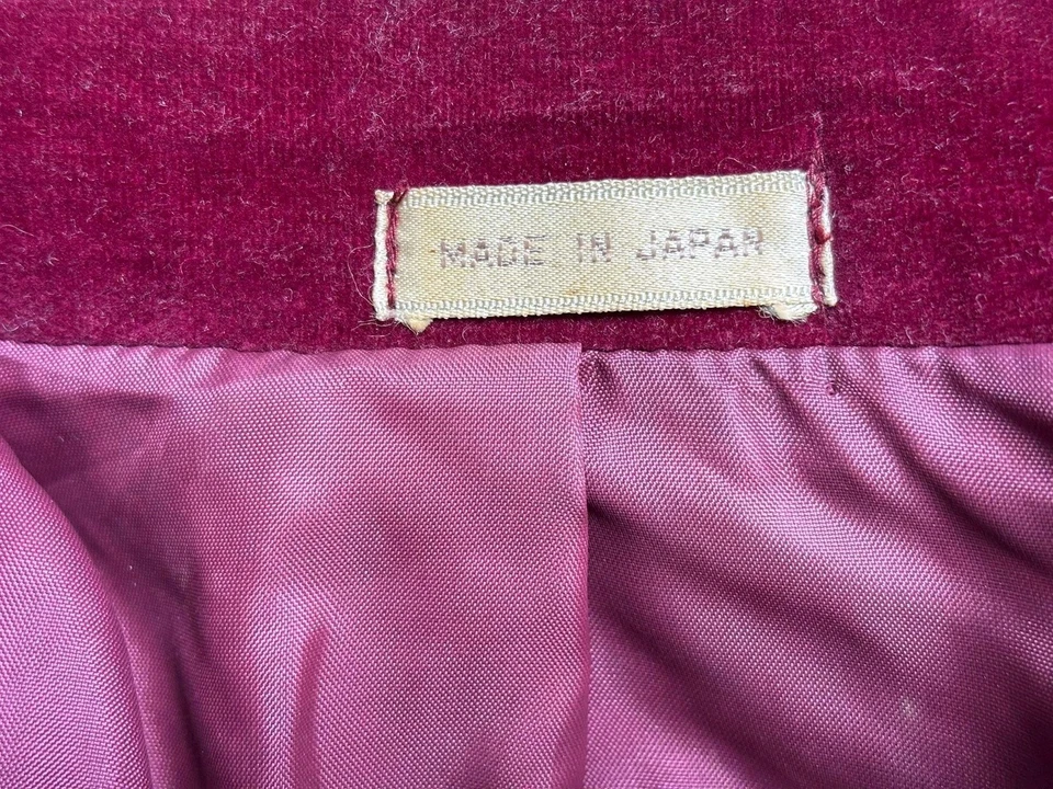 Blazer Coleccionables Mujer 12 Gris Tweed Mezcla Lana Terciopelo Cuello Hecho en Japón Foto 4 de 4