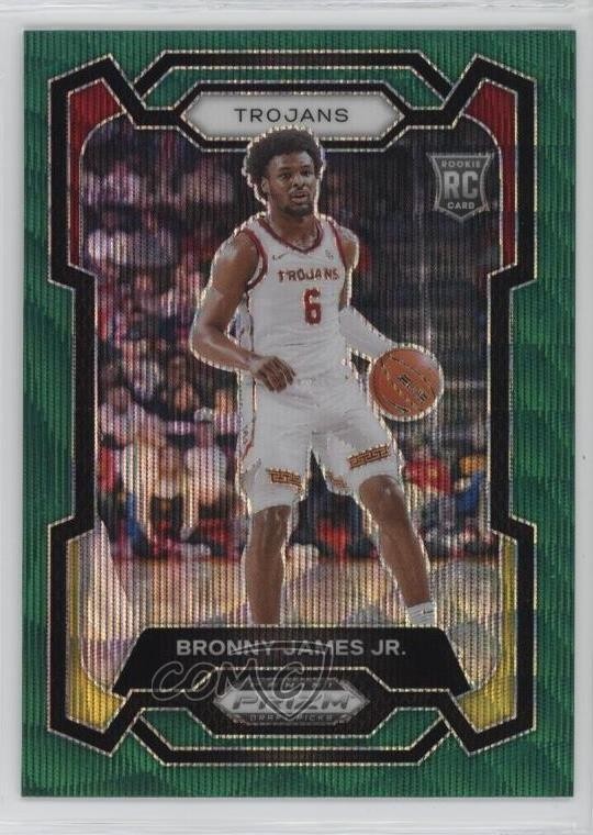 2024-25 Panini Prizm Draft Picks Green Wave Bronny James Jr #86 Rookie RC 5i3