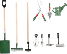 Miniature Garden Tools 10Pcs Mini Farm Tools Garden Rake Zen Shovel Model 1:12 M