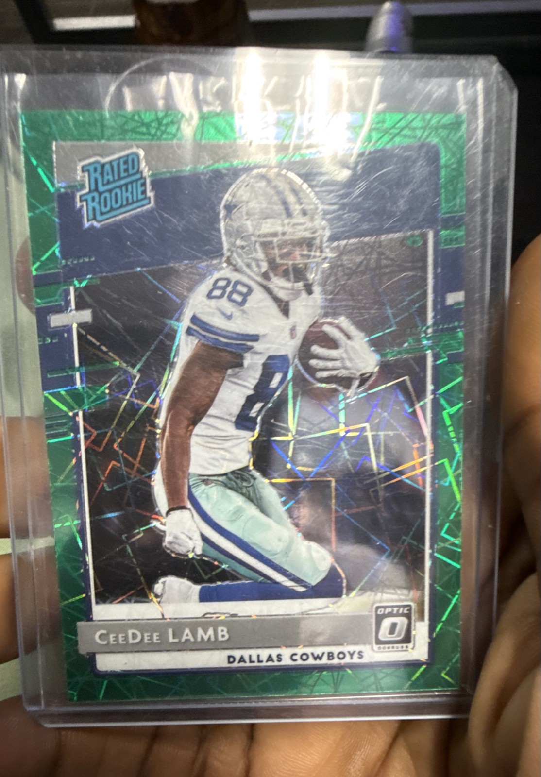 CeeDee Lamb 2020 Panini Donruss Optic Rated Rookies #156 Green Velocity Prizm