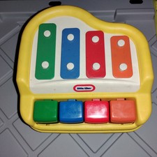 Vintage LITTLE TIKES Yellow TAP A TUNE Baby Toddler Piano Keyboard Musical Toy Q