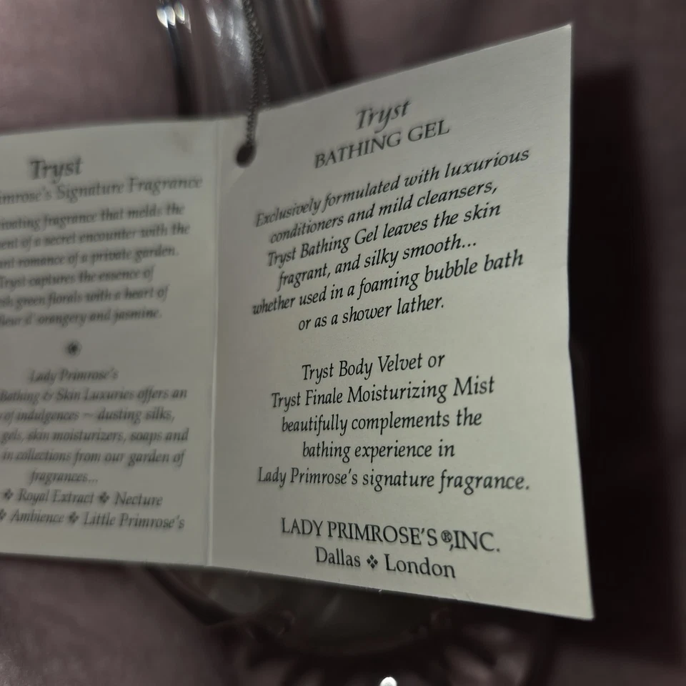 Lady Prinroses Tryst Gel de Banho Garrafa de Vidro Selada,,, Muito RARA - Imagem 4 de 4