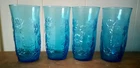 Vintage Anchor Hocking Springsong  Lazer Blue Set of 4 - 23oz. Tumblers
