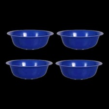 4 Bowls Good Sturdy Blue  Plastic BIG Cereal ...
