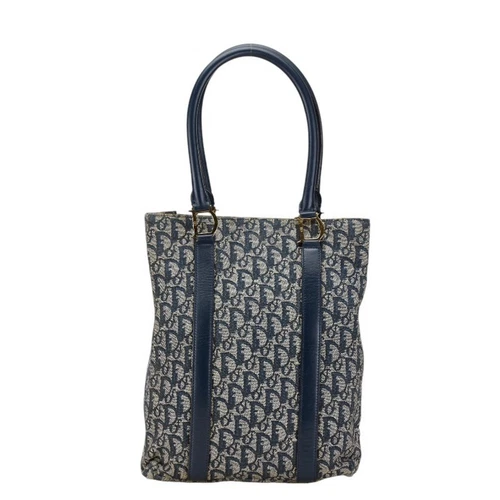 Christian Dior Dior Dior Sac à Main Trotteur Sac Fourre tout Bleu Marine Beige Toile Léa... GZl15inl