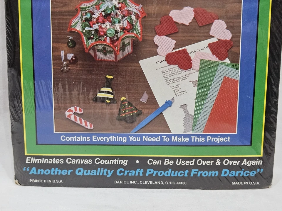 Kit de inicio de plantillas de lona de plástico Darice # 2301 corazones de bastón de caramelo Navidad Foto 3 de 4