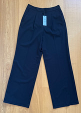 GEORGE ASDA WOMENS STUDIO EDIT CLASSIC WIDE LEG TROUSERS BLACK UK 10 BNWT