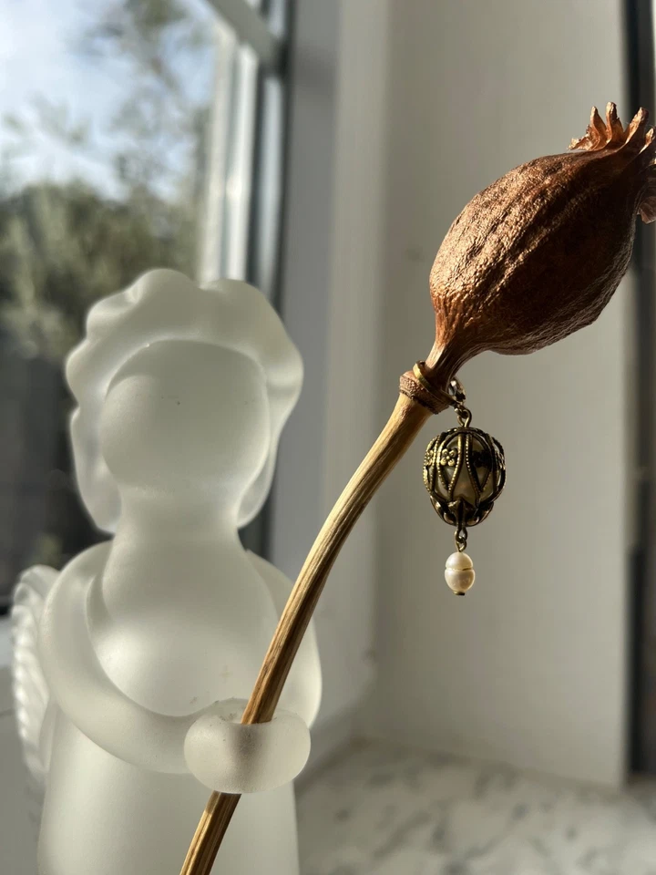 Wunderschöne Perlen-Ohrringe / Ohrhänger in filigraner Fassung - Bild 4 von 4